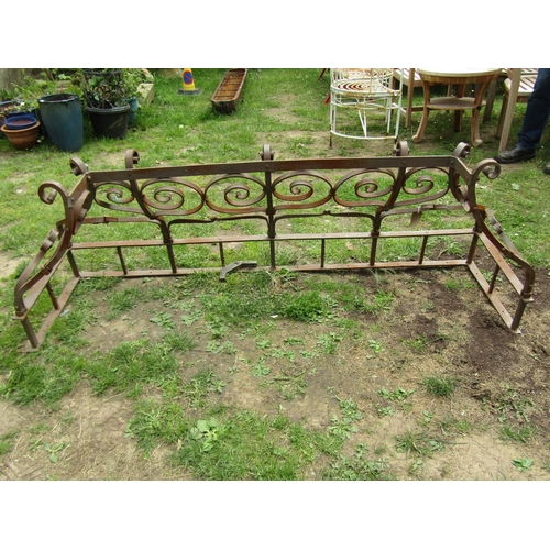 1178 - A good quality blacksmith made balcony rail with decorative open scroll and tied leaf detail, 70 cm ... 