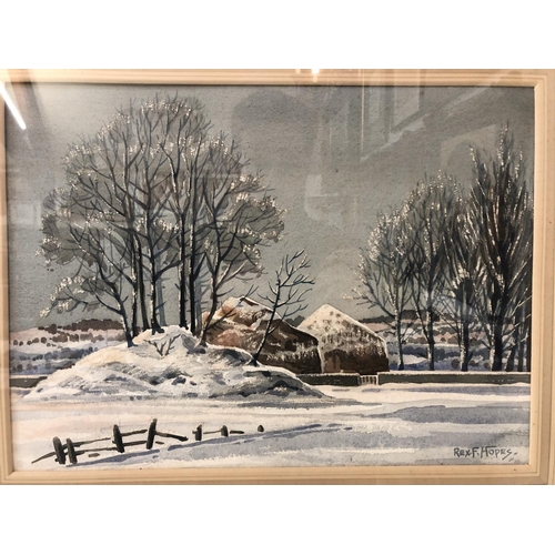 1838 - Reginald (Rex) Frederick Hopes (Bristol Savages, 1890-1982) - Country winter landscape, signed lower... 