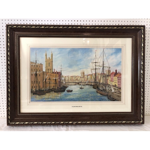 1841 - Kim Pomphrey (Contemporary) - 'The Floating Harbour, Bristol, 1830' gouache on paper, signed and dat... 