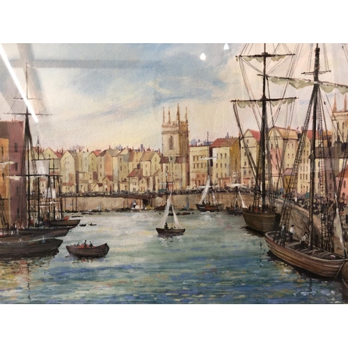 1841 - Kim Pomphrey (Contemporary) - 'The Floating Harbour, Bristol, 1830' gouache on paper, signed and dat... 