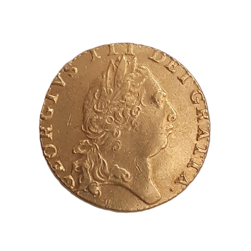 821 - George III (1760-1820) A gold Spade Guinea coin, 1798, fifth laureate head, reverse crowned shield, ... 