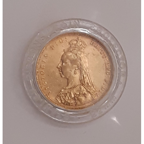 830 - Victoria (1837 - 1901) A gold full sovereign coin, 1893 (sealed in Stanley Gibbons 22mm coin protect... 