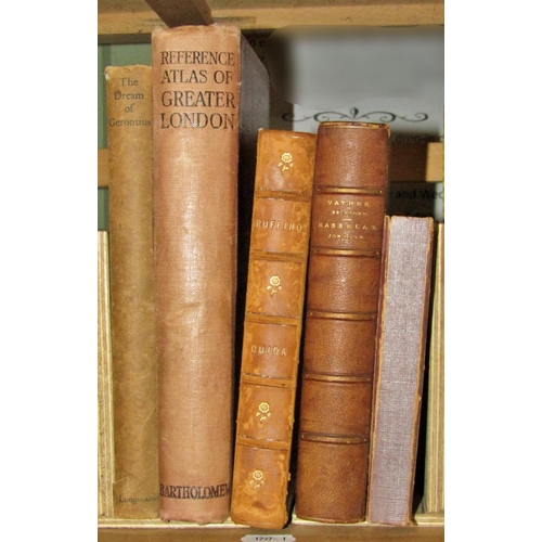 674 - Small library of books to include The Dream of Gerontius (1928), Ruffino by Ouida (1890) and Caliph ... 