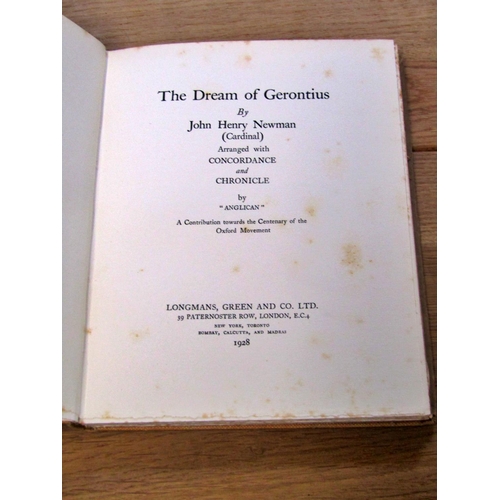 674 - Small library of books to include The Dream of Gerontius (1928), Ruffino by Ouida (1890) and Caliph ... 