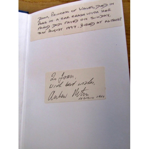 692 - Two copies of Diana - Her True Story by Andrew Morton (signed) together with Around the World in 80 ... 