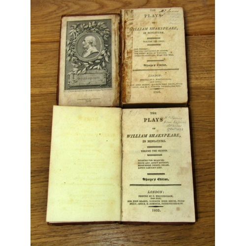 701 - Nine miniature volumes of William Shakespeare plays, published 1803/4 by C Whittingham, London