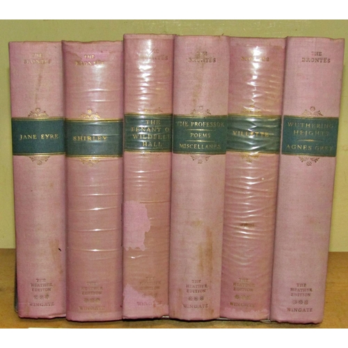 704 - Six volumes of the works of the Brontes - heather cloth bindings, published by Allan Wingate, London... 