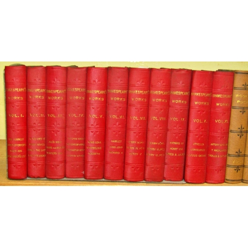 705 - A collection of miniature Works of Shakespeare (11 volumes) and 14 miniature volumes of poetry, to i... 