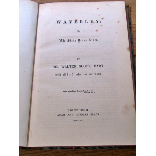 708 - Set of 12 volumes of Waverley novels by Sir Walter Scott (1854) together with Lord Macauley's  Criti... 