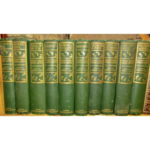 714 - Ten volumes of The Waverley novels (1901) together with thirty other early 20th century leather boun... 