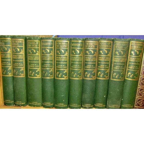 714 - Ten volumes of The Waverley novels (1901) together with thirty other early 20th century leather boun... 