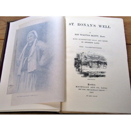 714 - Ten volumes of The Waverley novels (1901) together with thirty other early 20th century leather boun... 