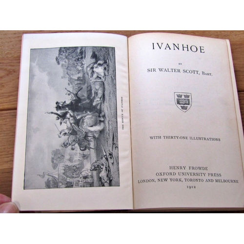 714 - Ten volumes of The Waverley novels (1901) together with thirty other early 20th century leather boun... 