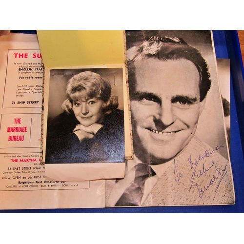 723 - A collection of autographs, Tommy Steele, Matt Munro, Dora Bryon, etc