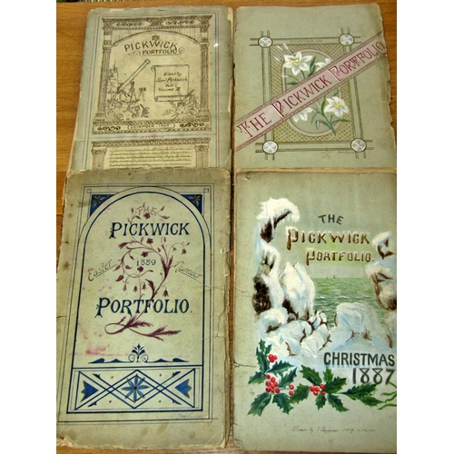 725 - Four editions of Pickwick Portfolio (1887 - 1890) being a handwritten and illustrated 