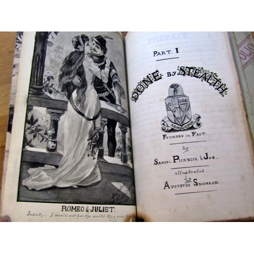 725 - Four editions of Pickwick Portfolio (1887 - 1890) being a handwritten and illustrated 