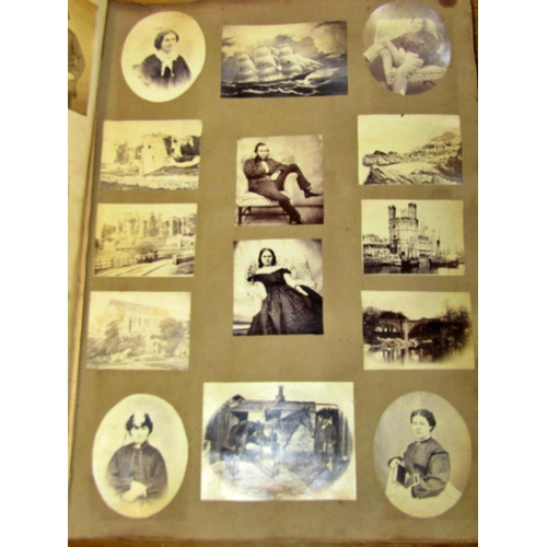 727 - A Victorian photograph album (many family portraits, formal and in repose, featuring Lower Bebington... 