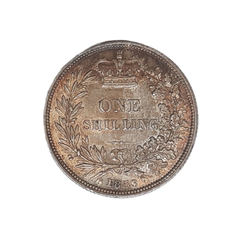 883 - Victoria (1837 - 1901) A silver shilling coin, 1853.