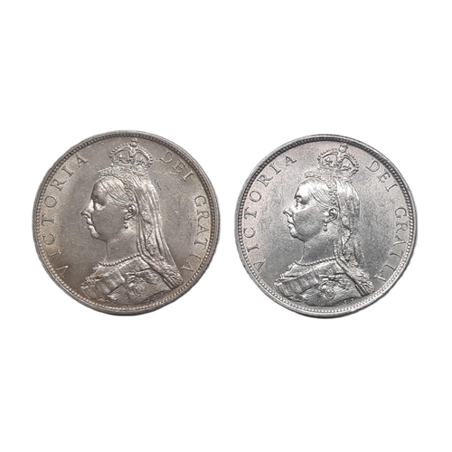 893 - Victoria (1837 - 1901) Two silver florin coins, 1888 and 1890 (2)