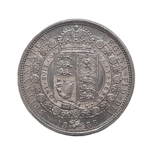 895 - Victoria (1837 - 1901) A silver half crown coin, 1888.