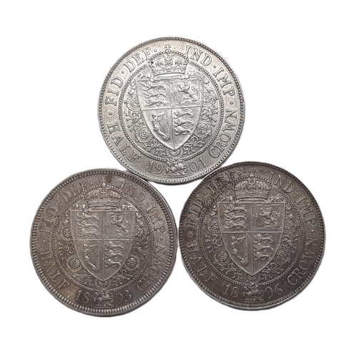 903 - Victoria (1837 - 1901) Three silver half crown coins, 1893, 1896 and 1901 (3)