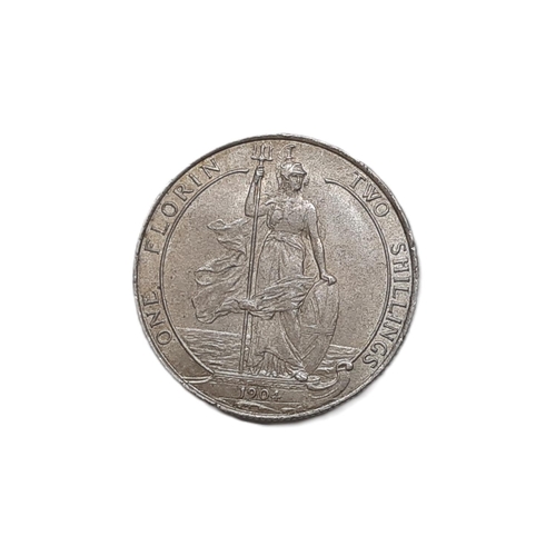 919 - Edward VII (1901 - 1910) A silver florin coin, 1904, scarce.