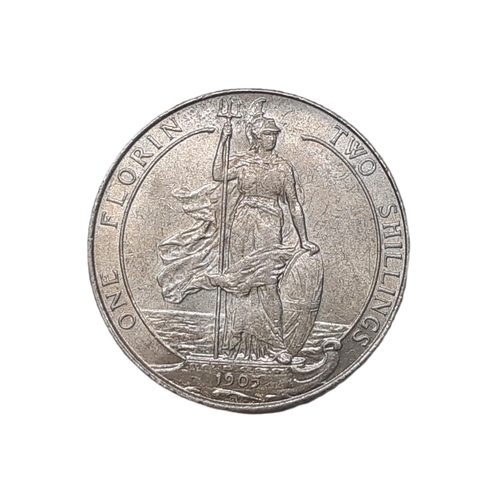 921 - Edward VII (1901 - 1910) A silver florin coin, 1905, (scarce).