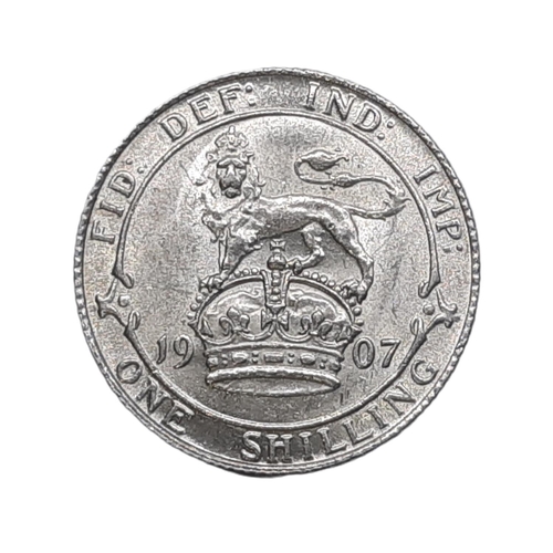 928 - Edward VII (1901 - 1910) A silver shilling coin, 1907.