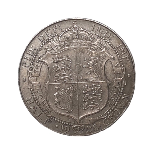 930 - Edward VII (1901 - 1910) A silver half crown coin, 1908.