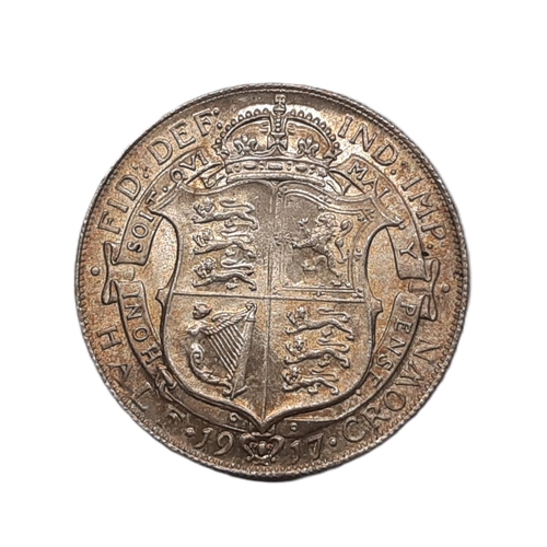 937 - George V (1910 - 1936) A silver half crown coin, 1917.