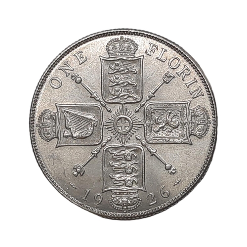 940 - George V (1910 - 1936) A silver florin coin, 1926, scarce.