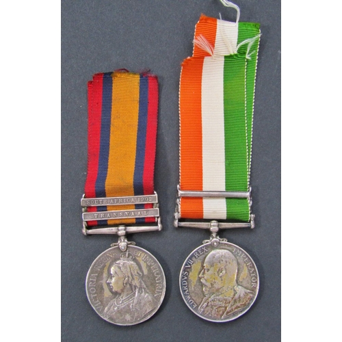 470 - Queens South Africa Medal - 6156 Pte J Williams, S Lanc Regt with South Africa 1902 & Transvaal clas... 