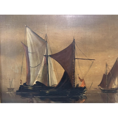 1848 - Charles Evison (British, b.1910) - Sailboats on the evening water, signed lower right, 41 x 56 cm, i... 