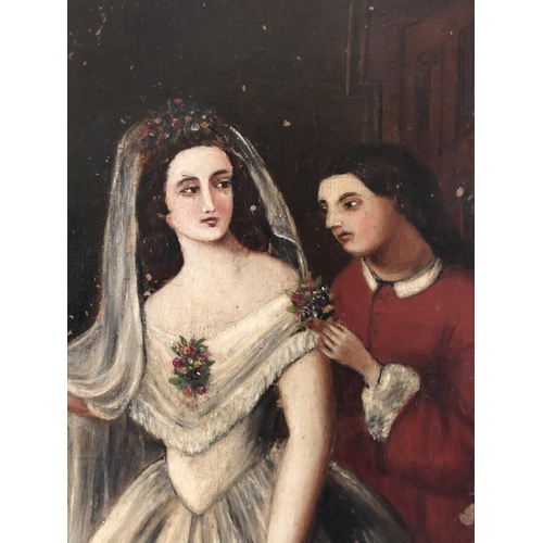 1864 - After Abraham Solomon (1823-1862) - The Bride (19th century), oil on board, unsigned, 51 x 41 cm, un... 