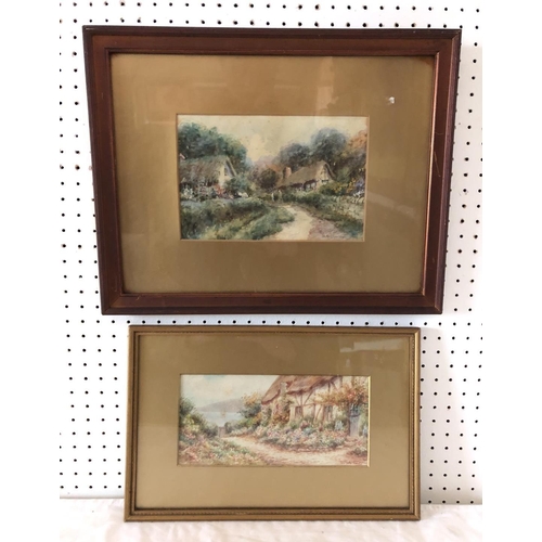 1870 - Two 20th century watercolours of English country scenes, to include: Leyton Forbes - figures by a th... 