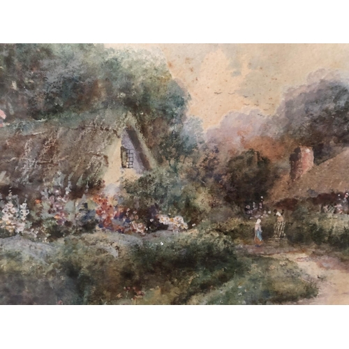 1870 - Two 20th century watercolours of English country scenes, to include: Leyton Forbes - figures by a th... 