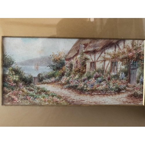 1870 - Two 20th century watercolours of English country scenes, to include: Leyton Forbes - figures by a th... 