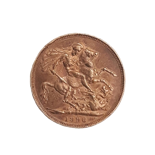 834 - Victoria (1837 - 1901) A gold full sovereign coin, 1896.