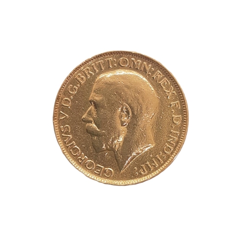 847 - George V (1910 - 1936) A gold full sovereign coin, 1918.