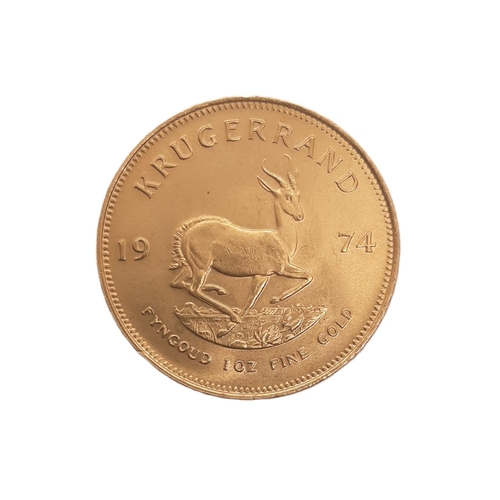 848 - South Africa, A gold full Krugerrand coin, 1974.