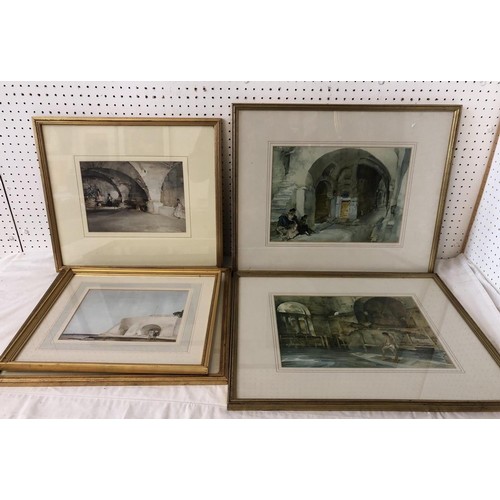 1913 - A group of fourteen framed prints, to include: After William Russell Flint (British, 1880-1969) - Tw... 