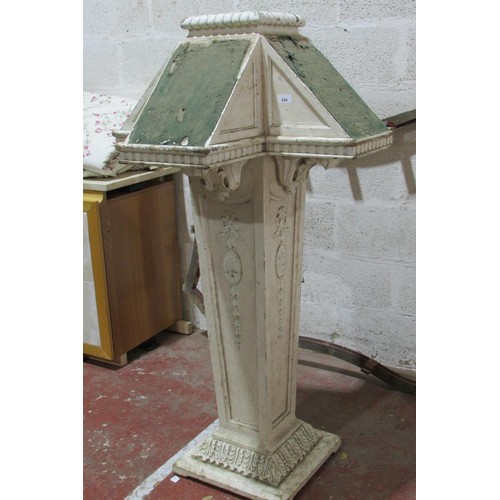 1708 - A large 19th century painted pine four sectional lectern, raised on a tapering squared support on sq... 