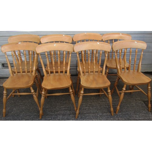 1712 - A set of eight modern Victorian Windsor style kitchen chairs