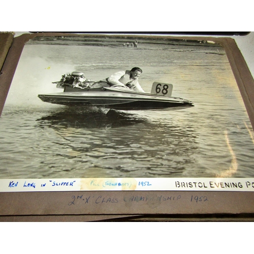 755 - An album of black and white photographs on hydroplane racing, Bristol and South West related, circa ... 