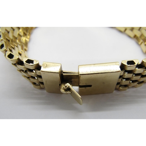 330 - Vintage 9ct brick link bracelet, maker 'B&S', Birmingham 1953, 19.5cm L approx excluding inner clasp... 