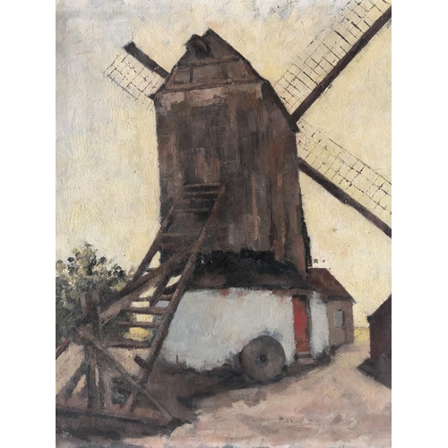 1884 - Continental School - Late 19th/Early 20th Century painting of a windmill, unsigned, 52 x 62 cm, unfr... 