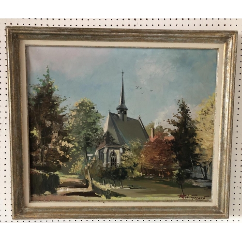 1885 - Rob Gerard (20th Century) - 'Chapelle Marie la Misérable', oil on canvas, signed lower right and tit... 