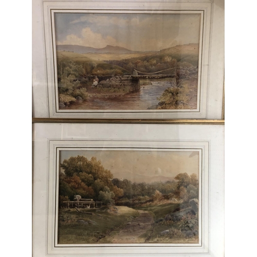 1893 - Three watercolour landscapes to include: Two 19th century rural landscape scenes by the same artist,... 