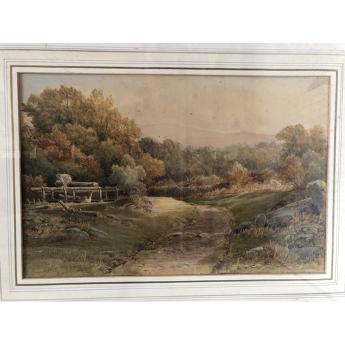 1893 - Three watercolour landscapes to include: Two 19th century rural landscape scenes by the same artist,... 