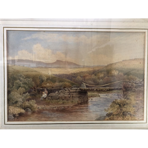 1893 - Three watercolour landscapes to include: Two 19th century rural landscape scenes by the same artist,... 